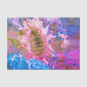 Sunflower Pink Purple Blue Floral Watercolor Art Tissue Paper