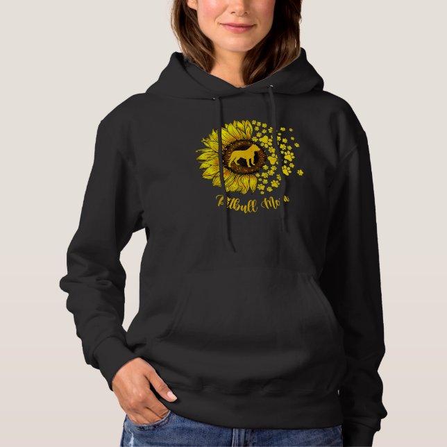 Sunflower Pitbull Mum Dog Lover  Hoodie (Front)