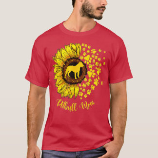 Sunflower Pitbull Mum Dog Lover T-Shirt