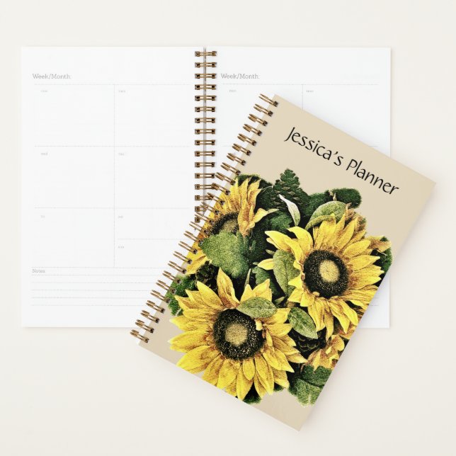 Sunflower Planner 5.5" x 8.5" - Personalised (Display)