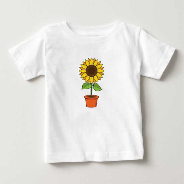 Sunflower Plant in a Pot Baby T-Shirt (Front)