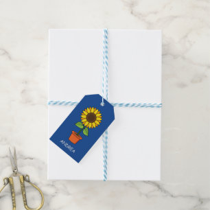 Sunflower Plant in a Pot Gift Tags