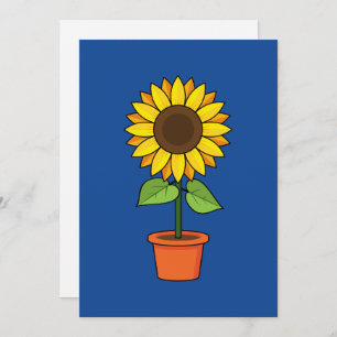 Sunflower Plant in a Pot Holiday Card
