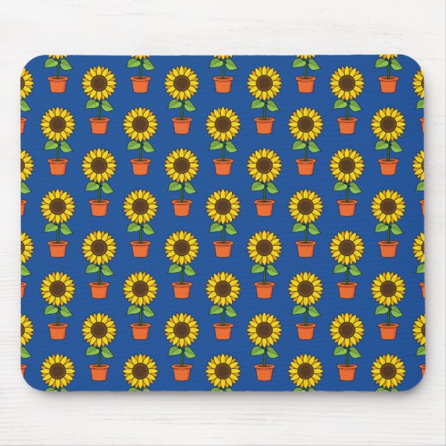 Sunflower Plant in a Pot Pattern Mouse Mat (Front)