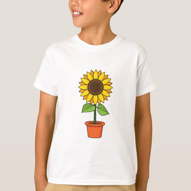 Sunflower Plant in a Pot T-Shirt (Front)