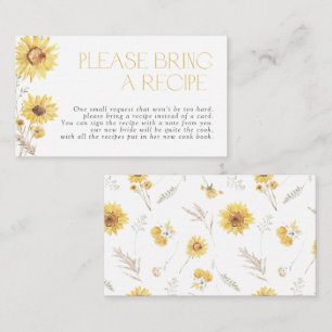 Sunflower Please Bring A Recipe Enclosure Card