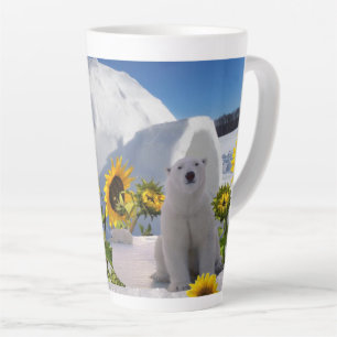 Sunflower Polar Bear Latte Mug