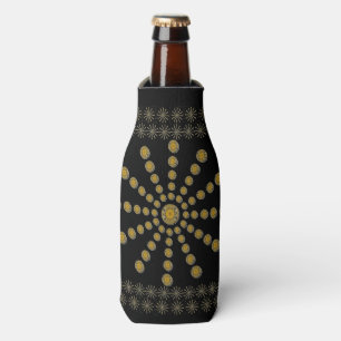 Sunflower polka dot Art Design Bottle Cooler