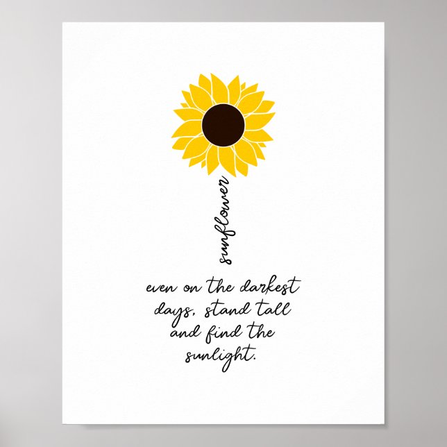 Sunflower Positive Quotes Inspirational Motivation Poster (Front)