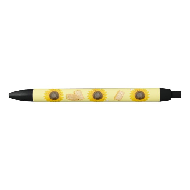 sunflower power black ink pen (Front)