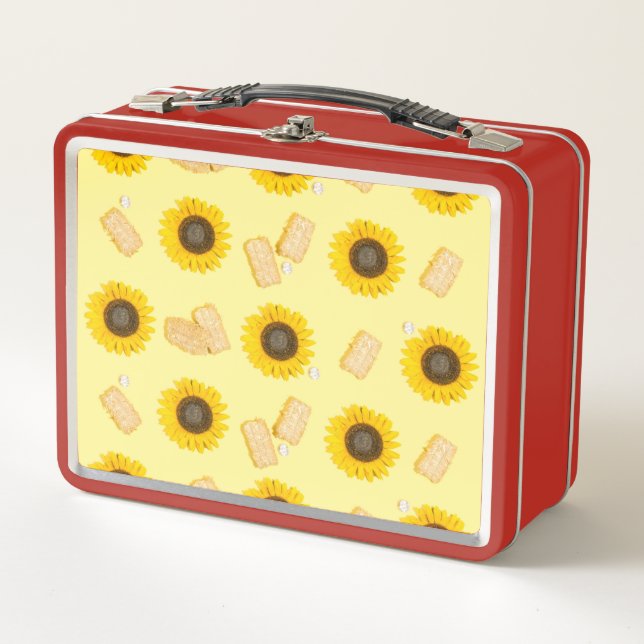 sunflower power metal lunch box (Front)
