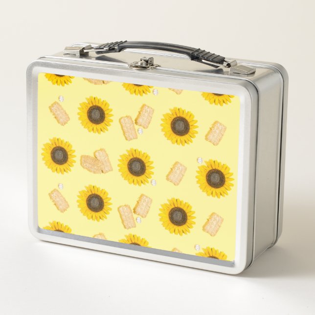 sunflower power metal lunch box (Front)