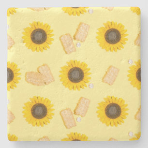 sunflower power stone coaster