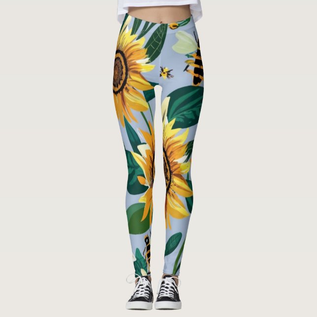 Sunflower Print Leggings (Front)