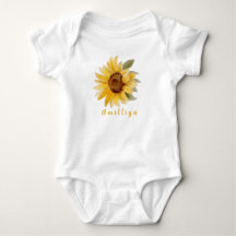 Sunflower Print Personalised Name Cute Morden