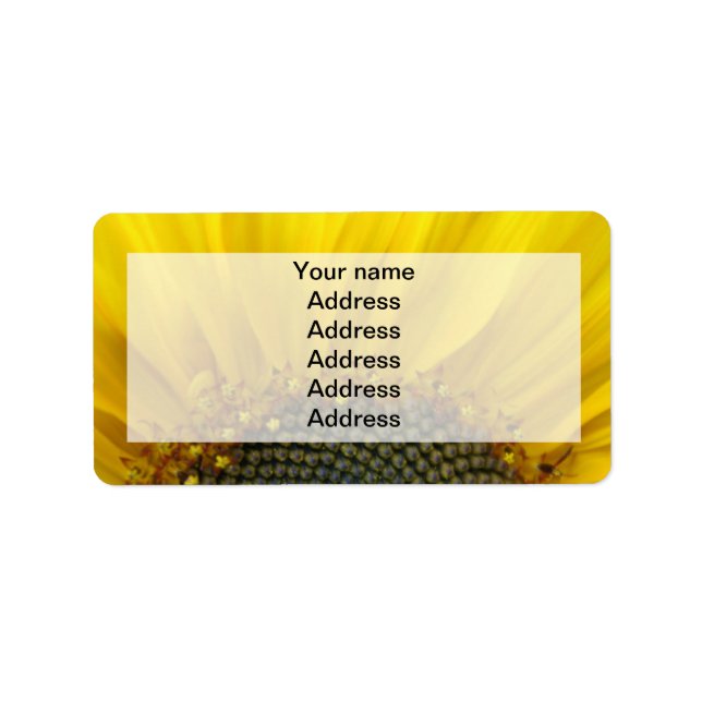 Sunflower Print Wedding Address Labels (Front)