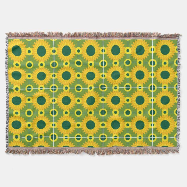 sunflower printed throw blanket (Front)