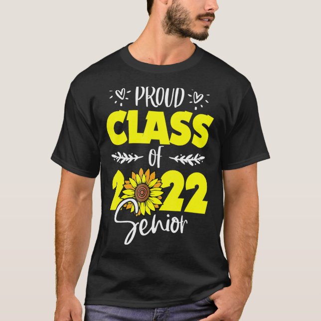 Sunflower Proud Senior 2022 Graduate 22 Graduation T-Shirt (Front)