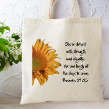 Sunflower Proverbs 31:25 Bible Verse Custom