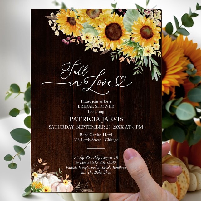 Sunflower Pumpkin Budget Bridal Shower Invitation Flyer (Creator Uploaded)