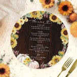 Sunflower Pumpkin Circle Wedding Menu Card<br><div class="desc">Create an elegant and timeless fall-themed wedding suite that effortlessly reflects your style with personalised details.</div>