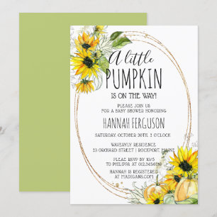 Sunflower Pumpkin Gender Neutral Baby Shower Invitation