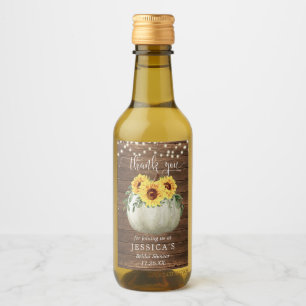 Sunflower Pumpkin Mini Wine Bottle Label