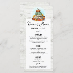Sunflower Pumpkin Rustic Country Fall Farm Menu