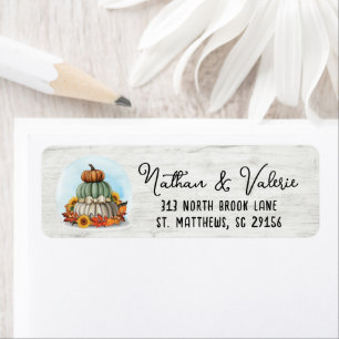 Sunflower Pumpkin Rustic Fall Farm Return Address