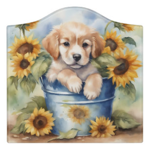 Sunflower Puppy Door Sign