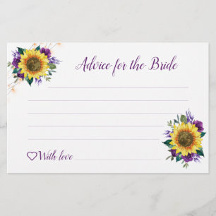 Sunflower Purple Lights Bridal Shower Advice