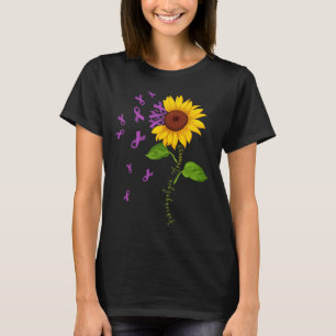 Sunflower Purple Ribbon Fibromyalgia Awareness Mon T-Shirt