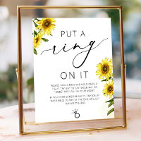 Sunflower Put A Ring on It Game Bridal Shower Sign