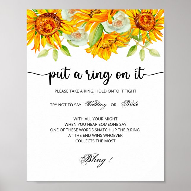 Sunflower put a ring on it game  poster (Front)
