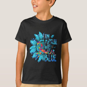 Sunflower Puzzle In April We Wear Blue Autism Awar T-Shirt