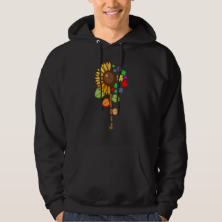 Sunflower Puzzle Piece Inspirational Autism Awaren Hoodie
