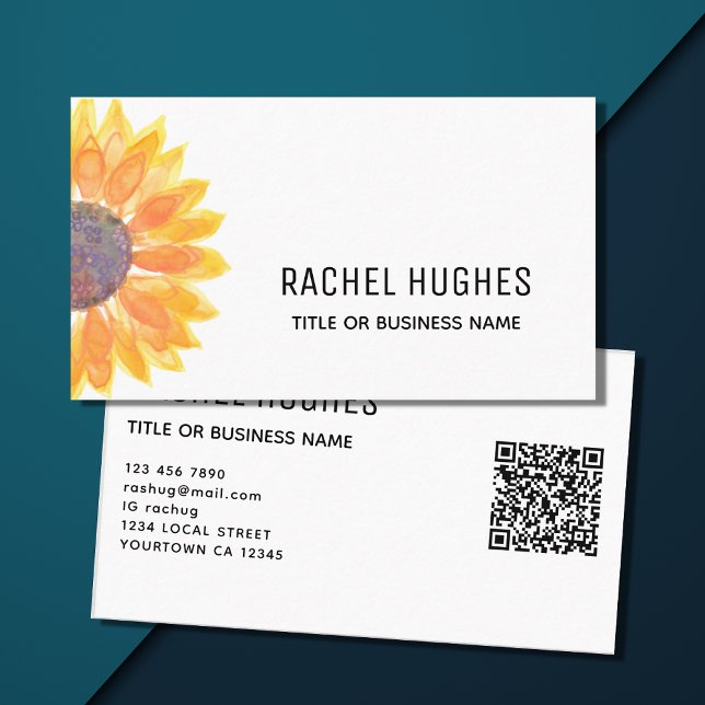 Sunflower QR Code  Business Card (Creator Uploaded)