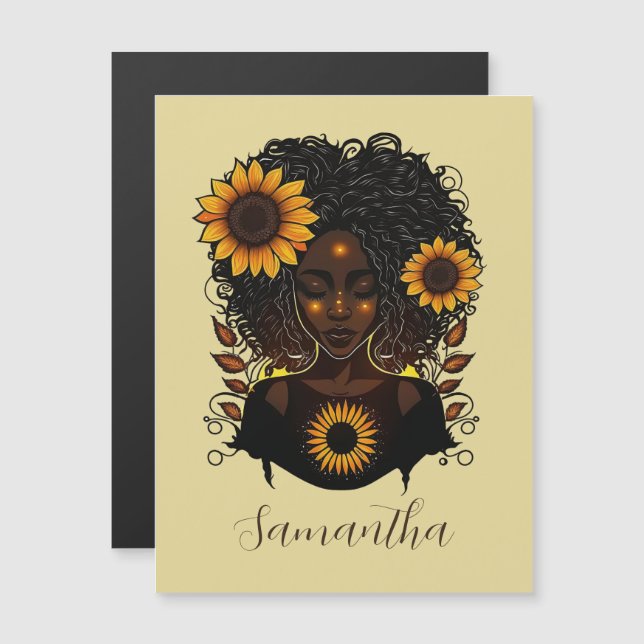 Sunflower Queen Afro Woman (Front/Back)