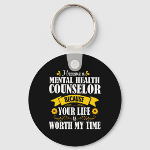 Sunflower Quote Cute Mental Health Counsellor Coun Key Ring