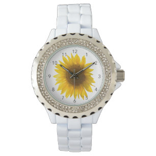 Sunflower quote "flowers are happiness" watch