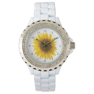Sunflower quote "flowers are happiness" watch