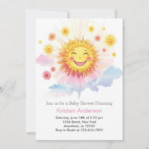 Sunflower Radiance Boho Girl Baby Shower Invitation