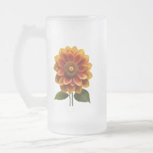 Sunflower Radiance Frosted Glass Mug - 16 oz