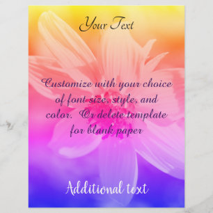 Sunflower Rainbow Colours Custom Letterhead