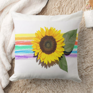 Sunflower Rainbow Decorative for Kids Cushion