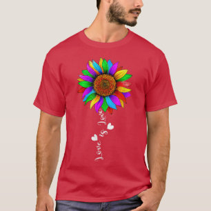 Sunflower Rainbow Love Is Love LGBT Gay Lesbian Pr T-Shirt