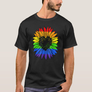 Sunflower Rainbow Pride Gay Lesbian Lgbt T-Shirt