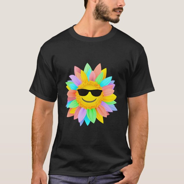 Sunflower Rainbow Smile Shades T-Shirt (Front)