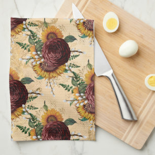 Sunflower & Ranunculus Tea Towel