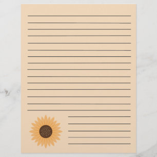 Sunflower Recipe Binder Pages